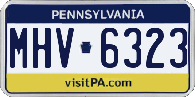PA license plate MHV6323