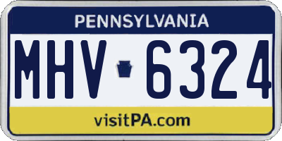 PA license plate MHV6324