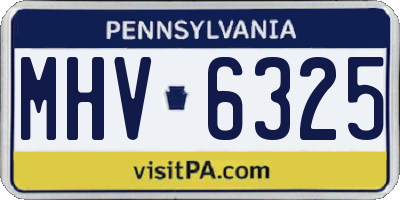 PA license plate MHV6325