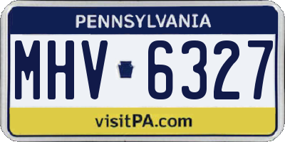 PA license plate MHV6327