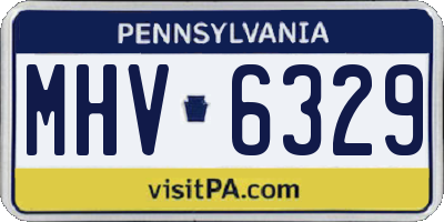 PA license plate MHV6329
