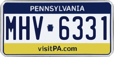 PA license plate MHV6331