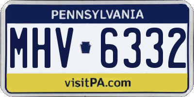 PA license plate MHV6332