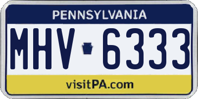 PA license plate MHV6333