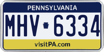 PA license plate MHV6334