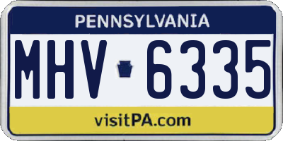 PA license plate MHV6335
