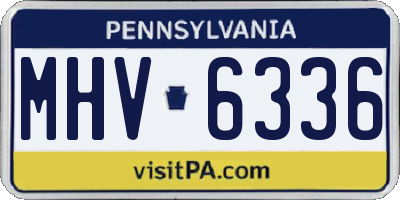 PA license plate MHV6336