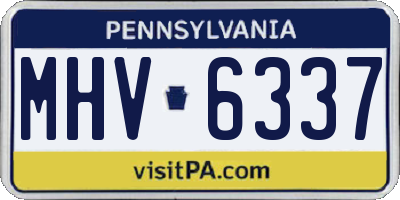 PA license plate MHV6337