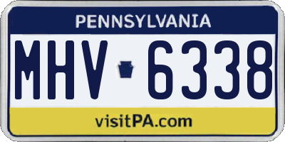 PA license plate MHV6338