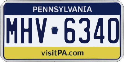 PA license plate MHV6340