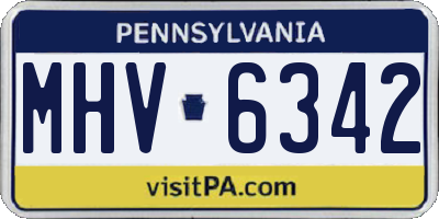 PA license plate MHV6342