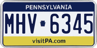 PA license plate MHV6345