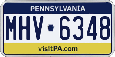 PA license plate MHV6348