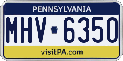 PA license plate MHV6350