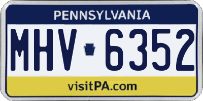 PA license plate MHV6352