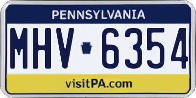PA license plate MHV6354