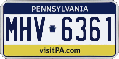 PA license plate MHV6361