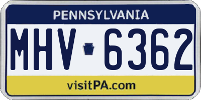 PA license plate MHV6362