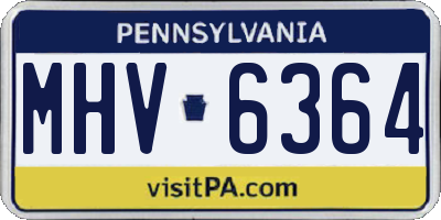 PA license plate MHV6364