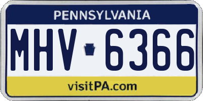 PA license plate MHV6366