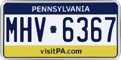 PA license plate MHV6367