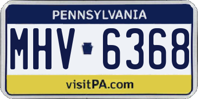 PA license plate MHV6368