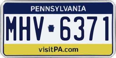 PA license plate MHV6371