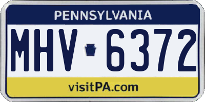 PA license plate MHV6372