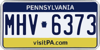 PA license plate MHV6373