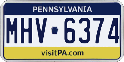 PA license plate MHV6374