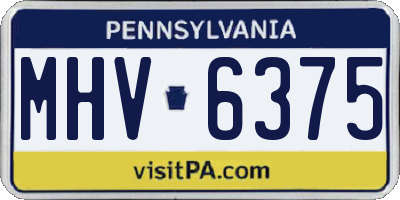 PA license plate MHV6375