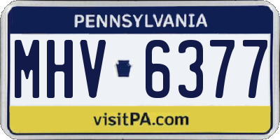 PA license plate MHV6377