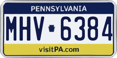 PA license plate MHV6384