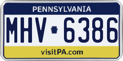 PA license plate MHV6386