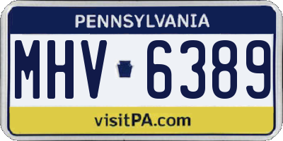 PA license plate MHV6389