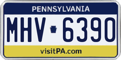 PA license plate MHV6390