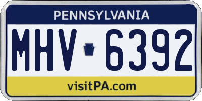 PA license plate MHV6392