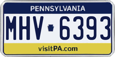 PA license plate MHV6393