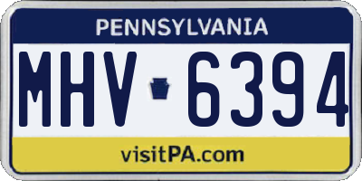 PA license plate MHV6394