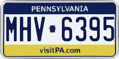 PA license plate MHV6395