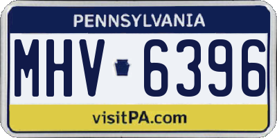 PA license plate MHV6396