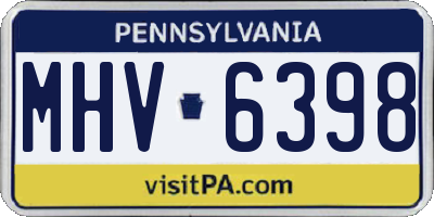 PA license plate MHV6398