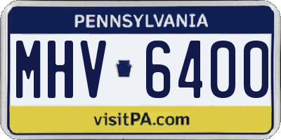 PA license plate MHV6400