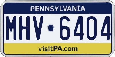 PA license plate MHV6404