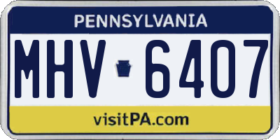 PA license plate MHV6407
