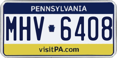 PA license plate MHV6408