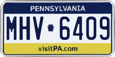 PA license plate MHV6409
