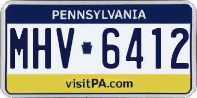 PA license plate MHV6412