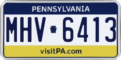 PA license plate MHV6413