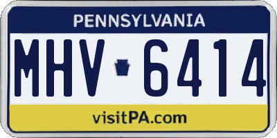 PA license plate MHV6414